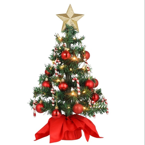 PRETYZOOM 21 Inch Tabletop Christmas Tree With 50 LED String Lights Mini - Picture 1 of 2